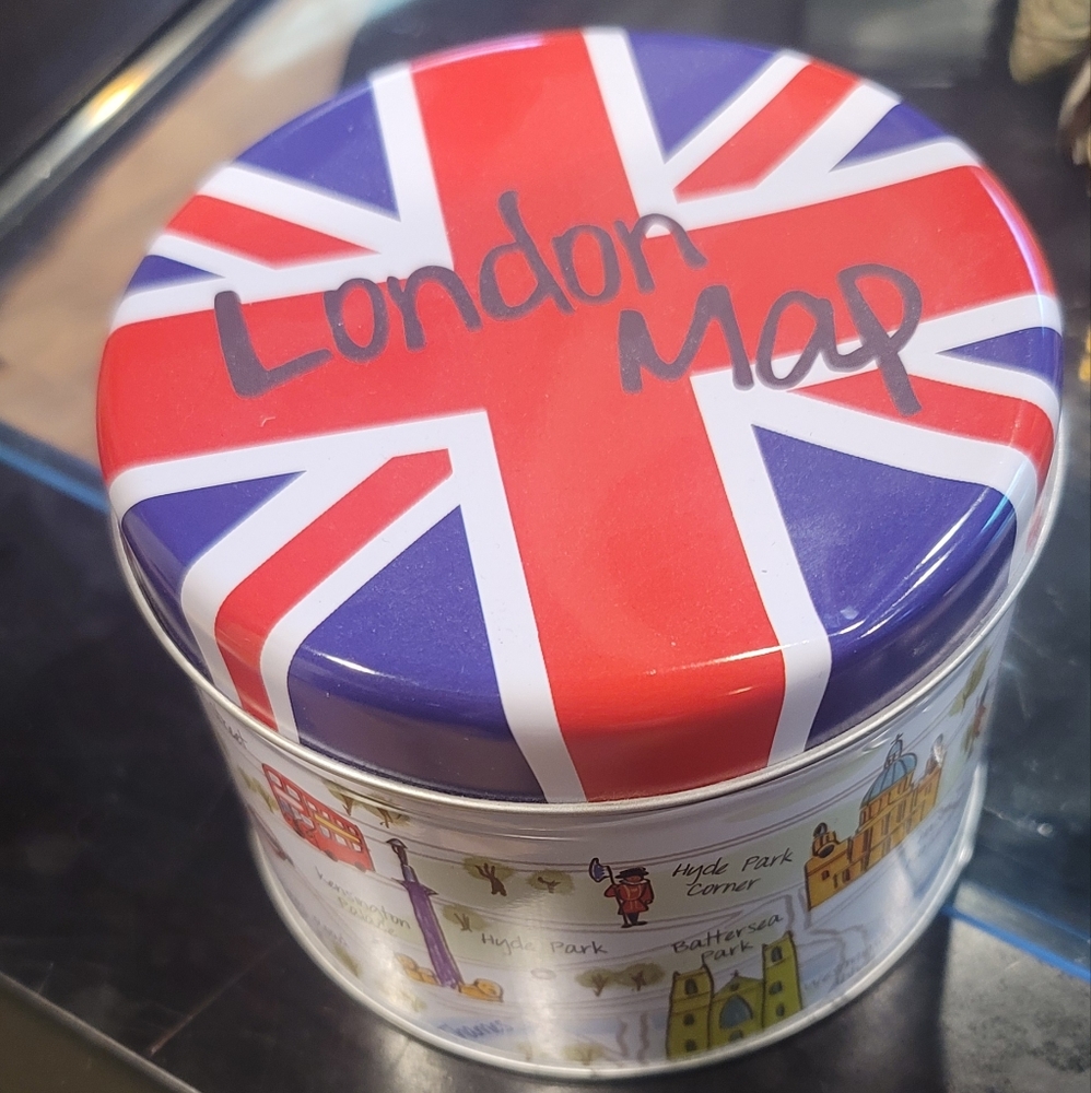 Tin London Map Conatiner